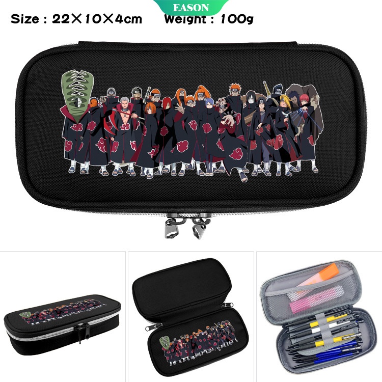 Sanrio Túi Đựng Bút Ba Chiều Bằng Vải Canvas Nắp Lật Ba Chiều Hình Naruto Tổ Chức Uchiha Itachi Có Sức Chứa Lớn