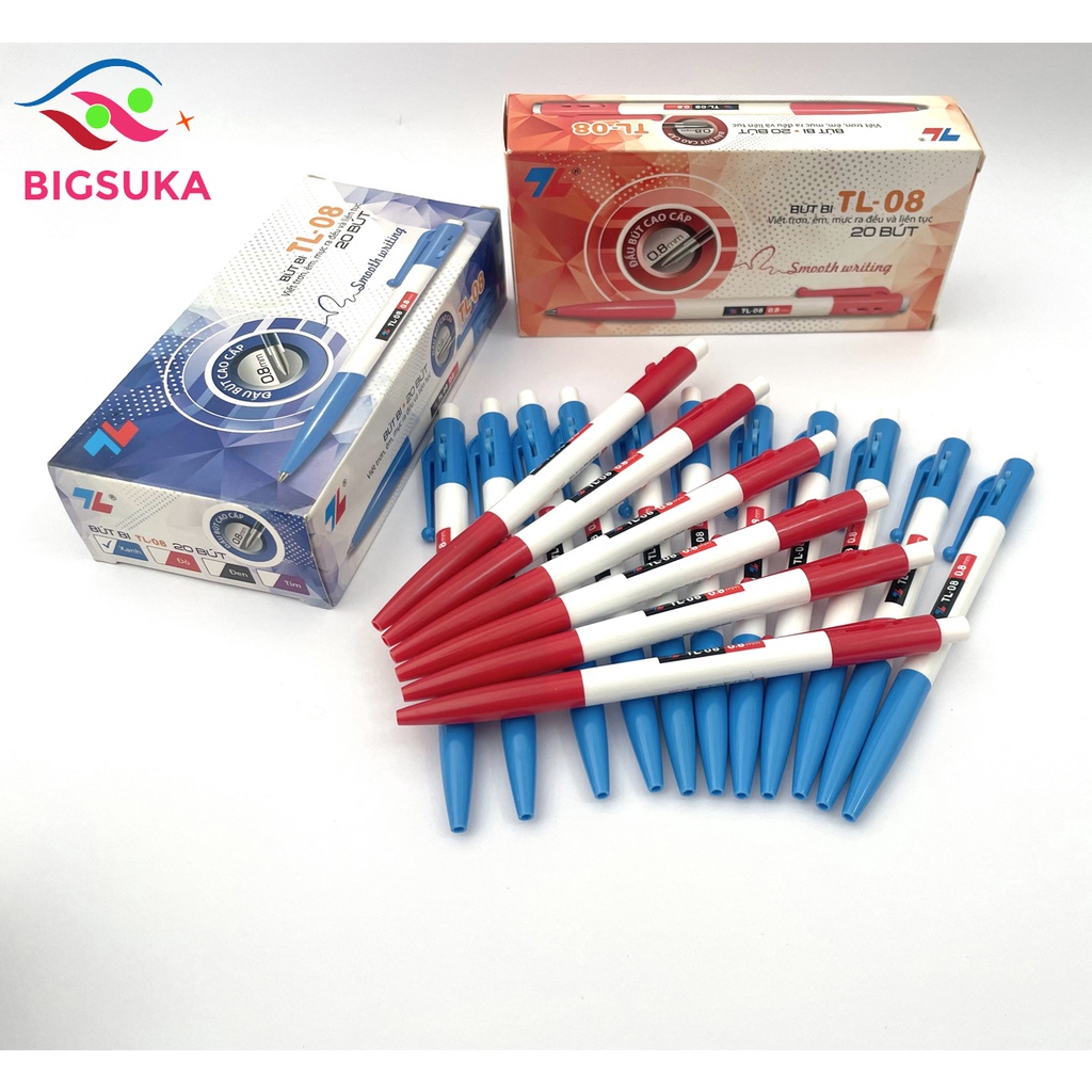 Bút bi Thiên long xanh TL08, đầu bút 0.7mm BIGSUKA