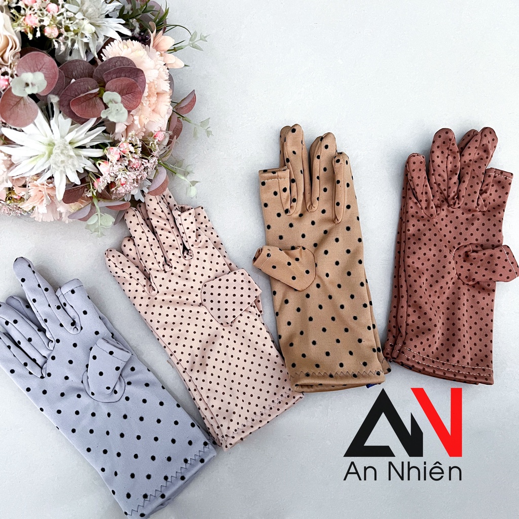 Găng Tay Chống Nắng Nữ - Bao Tay Nữ Chất Liệu Vải Cotton 2 Lớp Dài 3 Tấc - Hở 2 Ngón Và Loại Bít Ngón