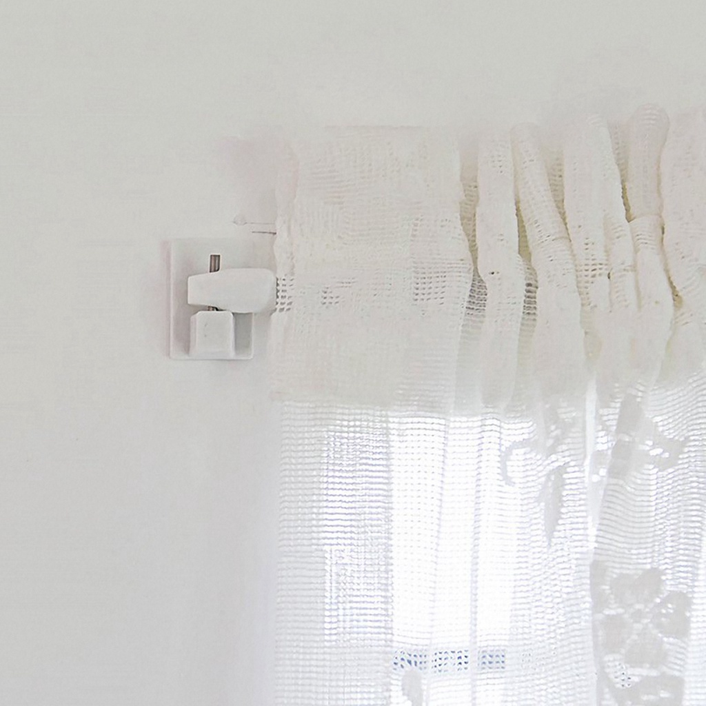 Set 10 / 20 / 50 móc treo rèm cửa dán tường bằng pvc hình chữ nhật tiện dụng cho nhà tắm/ nhà bếp