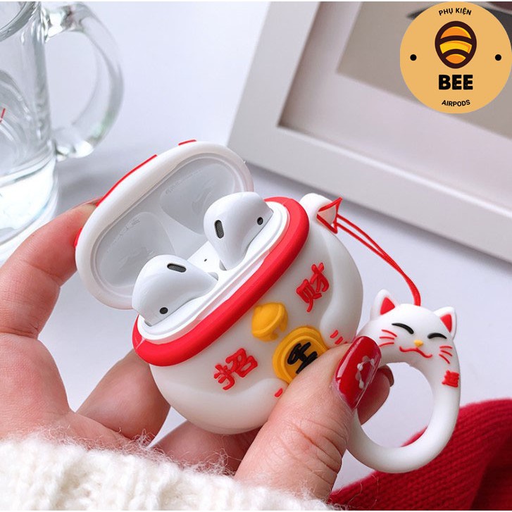 Case Airpod 1 2 Pro Mèo Thần Tài Vỏ Case Đựng Tai Nghe Airpods Bằng Silicon Dẻo Thế Hệ Mới - BEE SHOP