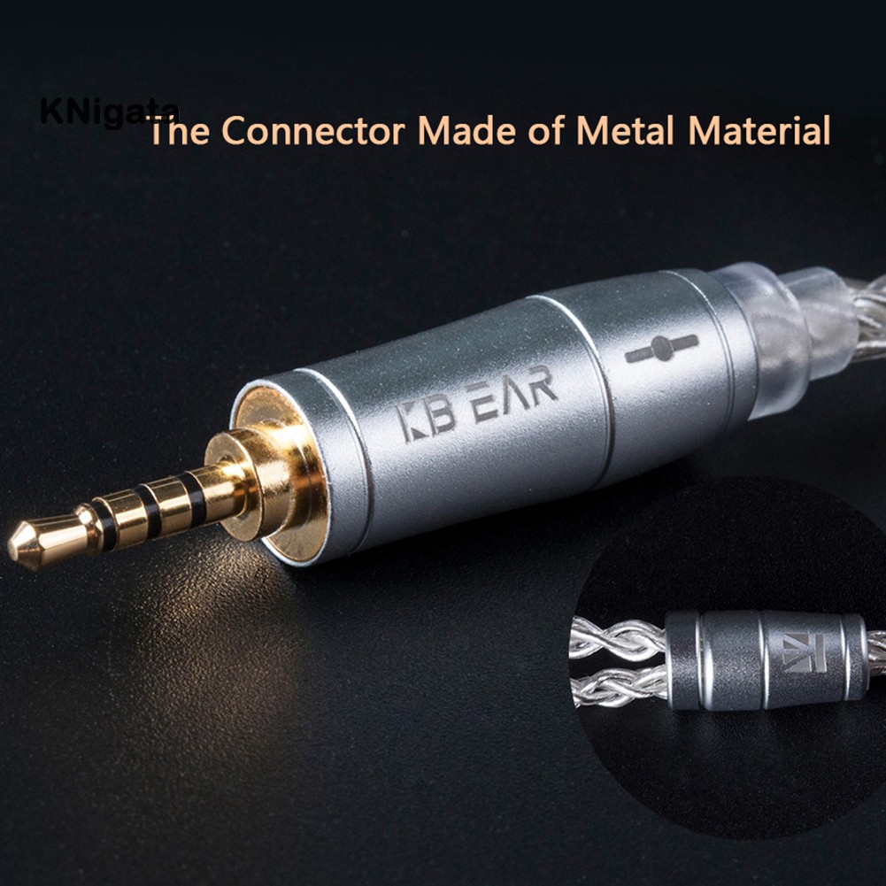 ♉KN KBEAR 2.5/3.5mm 2Pin/MMCX/Bending Silver Plated 8 Core Earphones Balance Cable