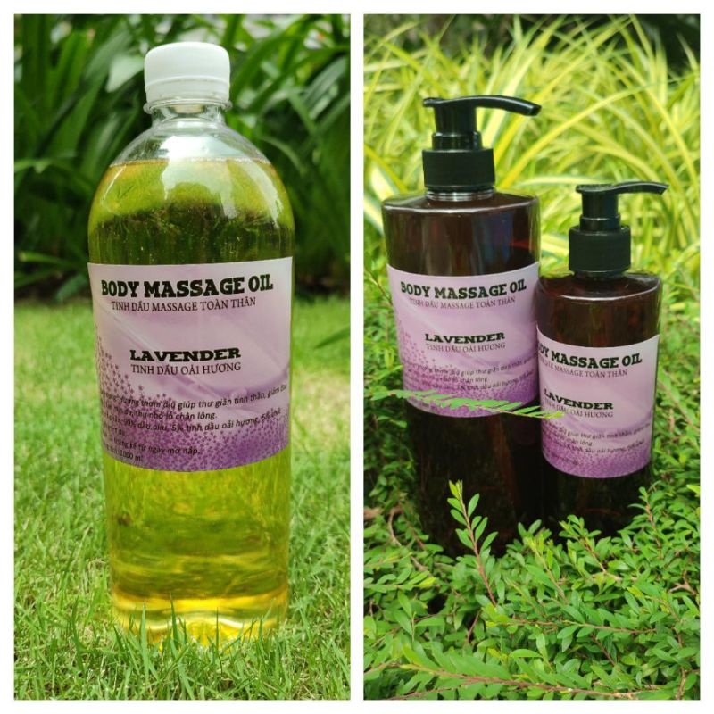 (CHAI 1000ML)Tinh Dầu Massage Lavender Thiên nhiên Dùng Cho Mọi Loại Da,Thơm Lãng Mạn, An Toàn Cho Da