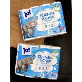 Bộ 4 cuộn giấy nhà bếp đa năng 3 lớp JA – Nội địa Đức