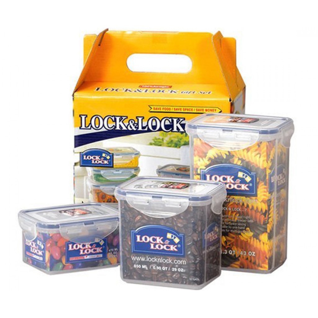 Bộ hộp nhựa bảo quản thực phẩm LOCK&LOCK HPL809S3