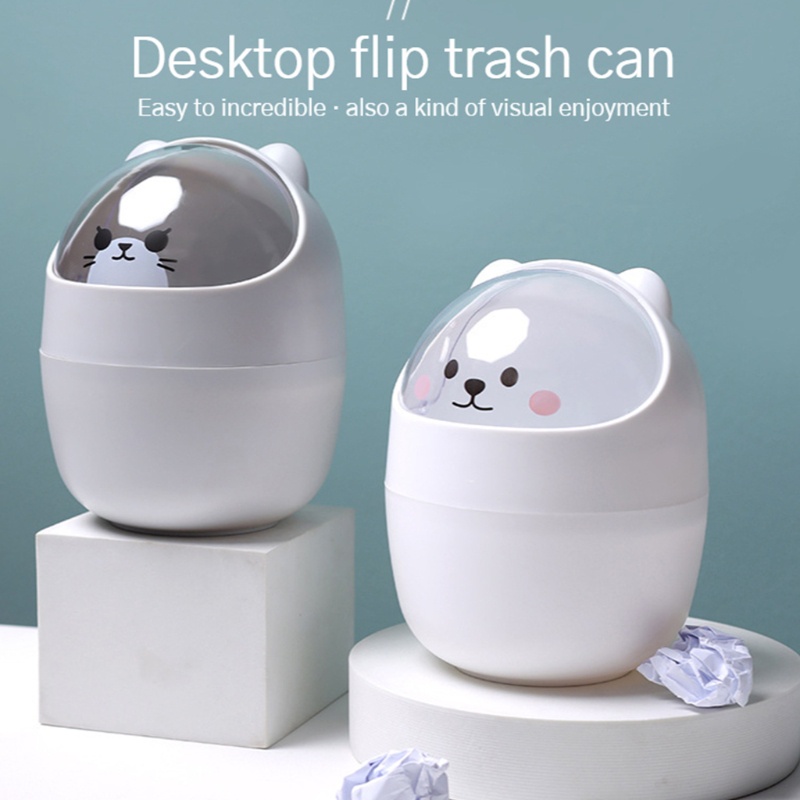 Thùng Rác Mini Để Bàn Có Nắp Đậy Chống Mùi Hôi Tiện Dụng