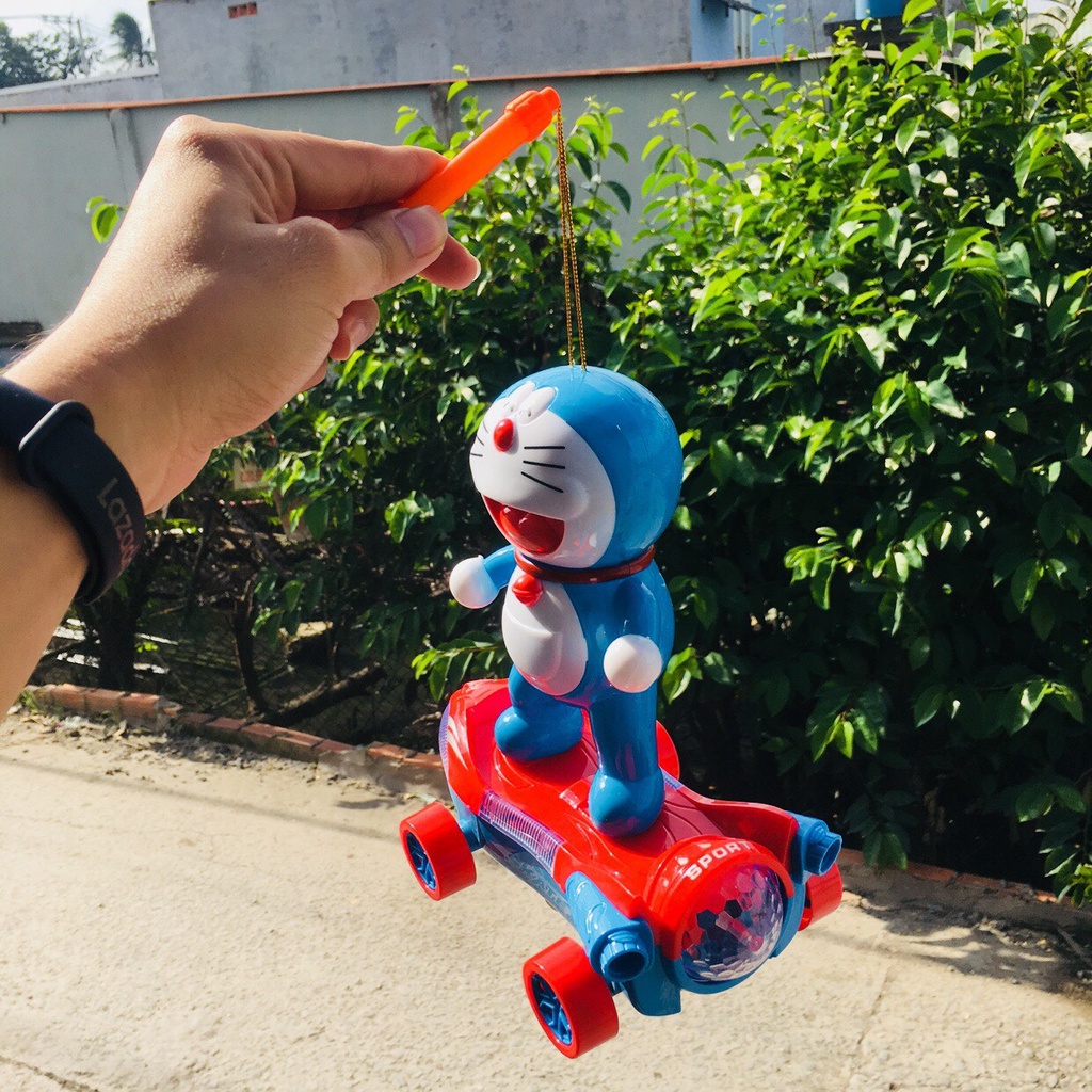 Lồng đèn trung thu Doraemon kèm xe trượt có đèn và nhạc mã số D396-8, Tân nhiên online