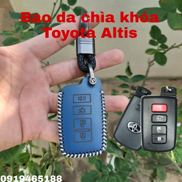 Bao Da Toyota Altis 2018 - 2021, Bao da chìa khóa da bò thật bảo hành 2 năm, Khắc Tên, Số ĐT Chủ Xe