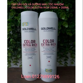 CẶP DẦU GỘI XẢ DƯỠNG MÀU TÓC NHUỘM GOLDWELL COLOR EXTRA RICH 250ML VÀ 200ML
