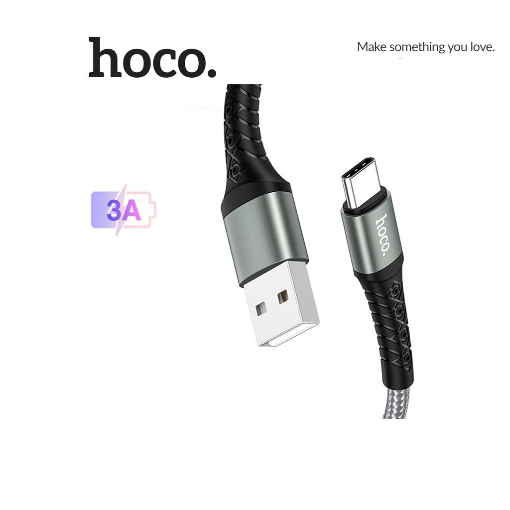Cáp sạc Hoco DU19 Type-C sạc nhanh 3A dây Nylon cao cấp cho Android chiều dài 1M
