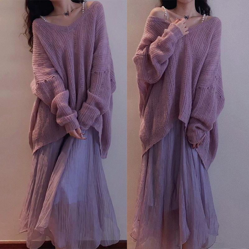 Bộ Áo Sweater Dệt Kim Phối Chân Váy Kiểu Pháp Thời Trang Thu Đông 2022 Tw