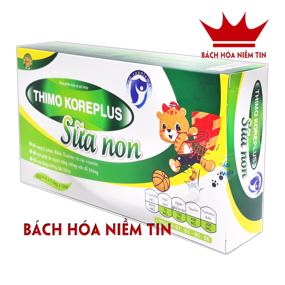 Siro tăng sức đề kháng THIMO KORE PLUS Sữa Non - bổ sung kẽm và các vitamin giúp bé ăn ngon, tiêu hóa khỏe, đề kháng tốt