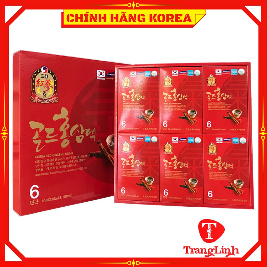 [Loại 1] Nước hồng sâm hàn quốc 6 năm tuổi thượng hạng, hộp 30 gói - tranglinhkorea