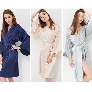 Áo Choàng Ngủ Lụa✨ Kimono Mặc Nhà Đơn Giản ✨ IVY214