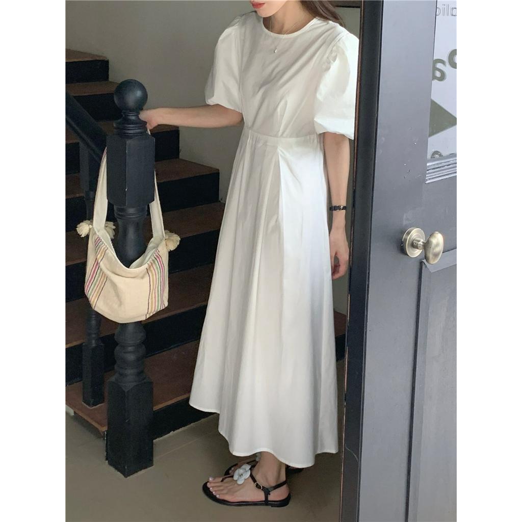 Đầm Tay Ngắn Dáng Ôm Màu Trơn Thời Trang 64111