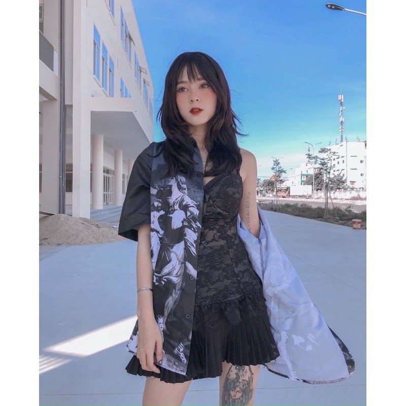 Áo sơmi hoạ tiết tranh Hy Lạp 2 cổ vest #MENDE# | BigBuy360 - bigbuy360.vn