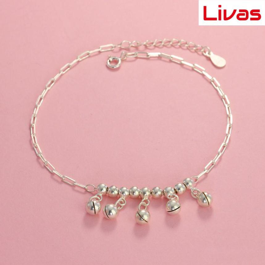 Lắc chân nữ có chuông bạc thật giá rẻ LCN0073 - Trang Sức LIVAS