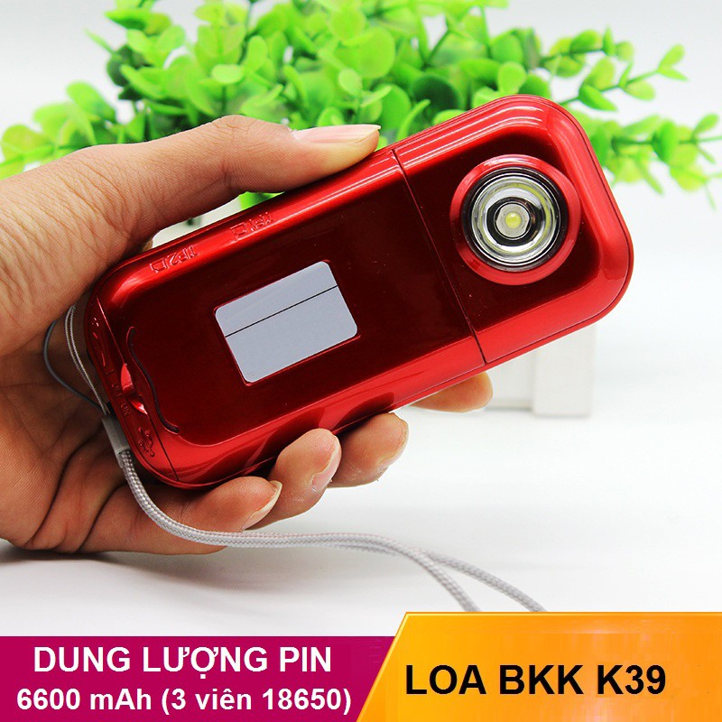 Loa đa năng BKK K39 hỗ trợ 2 khe thẻ nhớ - Pin khủng 6600mah (Đen đỏ)