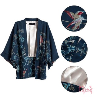 Áo choàng Kimono họa tiết hình cánh dơi theo phong cách Harajuku
