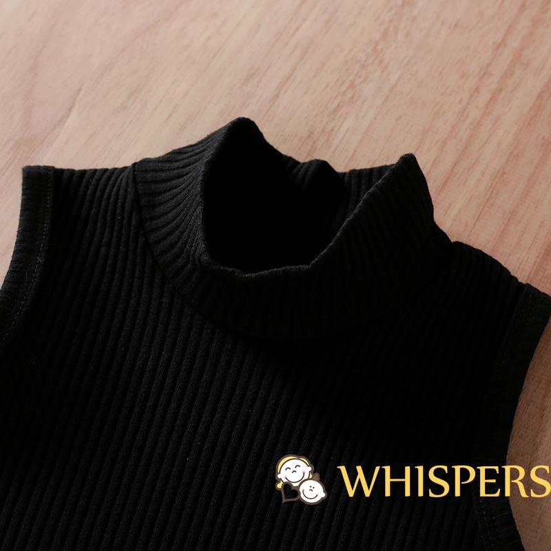 WHISPERS-Baby Girl´s Suit Sleeveless High Neck Tops + Stripe High Waist Wide-Leg Pants