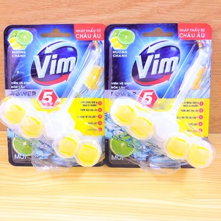 Viên Vệ sinh bồn cầu VIM POWER hương chanh 5 sạch khuẩn thơm mát 55g