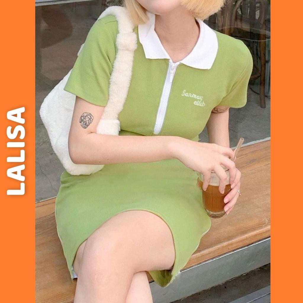 Đầm Ôm Body Thun Dáng Suông Ngắn LALISA Váy Polo Nữ Nhún Sexy Thiết kế dài vải cotton len đi chơi, đi biển đẹp VD026 | BigBuy360 - bigbuy360.vn