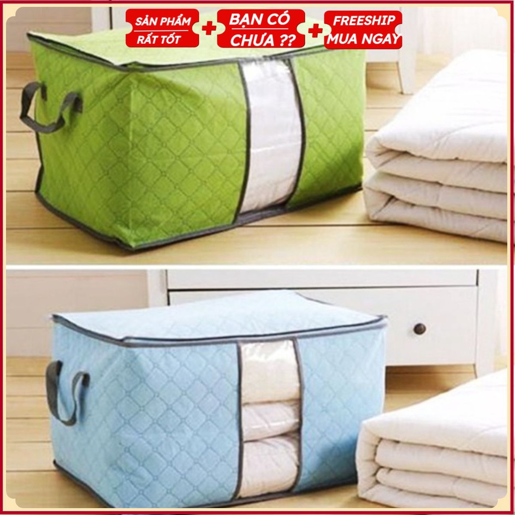 #Sỉ 10 Túi Vải Đựng Quần Áo Chăn Màn Mền BIG SIZE 60Cm Loại 1 - Túi Đựng Đồ Cỡ Lớn Dáng Ngang Đa Năng