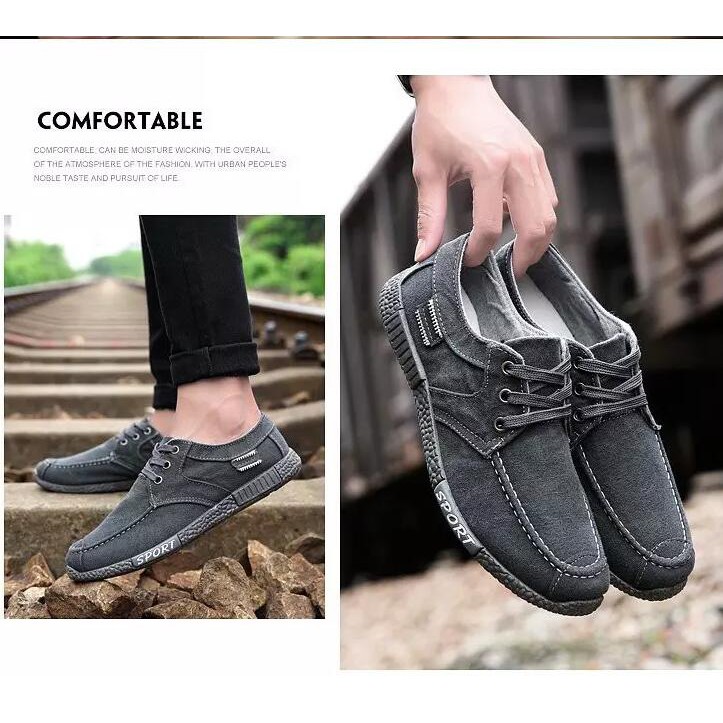Giày lười vải Jean thời trang dành cho nam | BigBuy360 - bigbuy360.vn