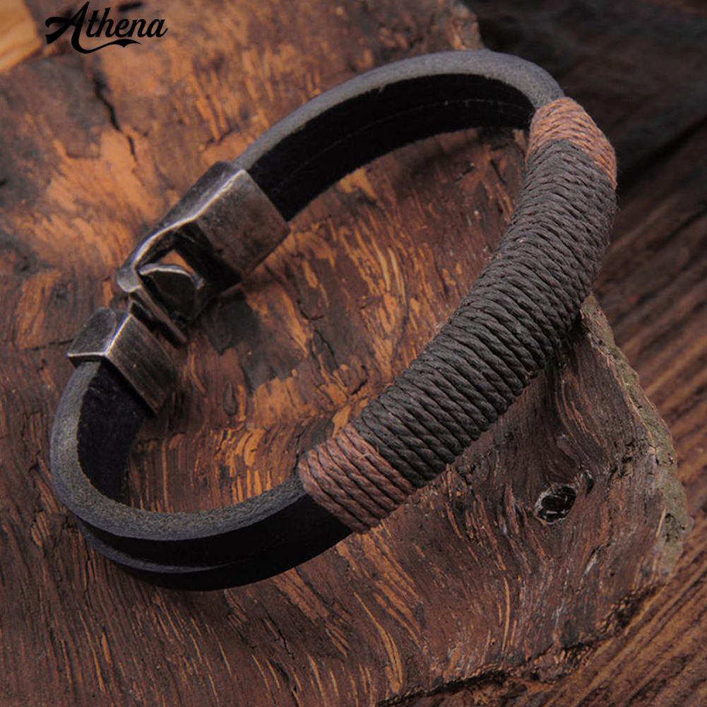Vòng tay da phong cách vintage cho nam
