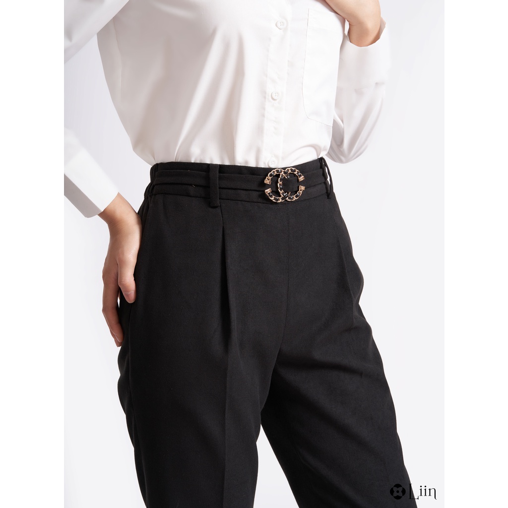 Quần baggy màu đen thiết kế cạp vừa kiểu dáng trẻ trung, hiện đại Liin Clothing Q3664