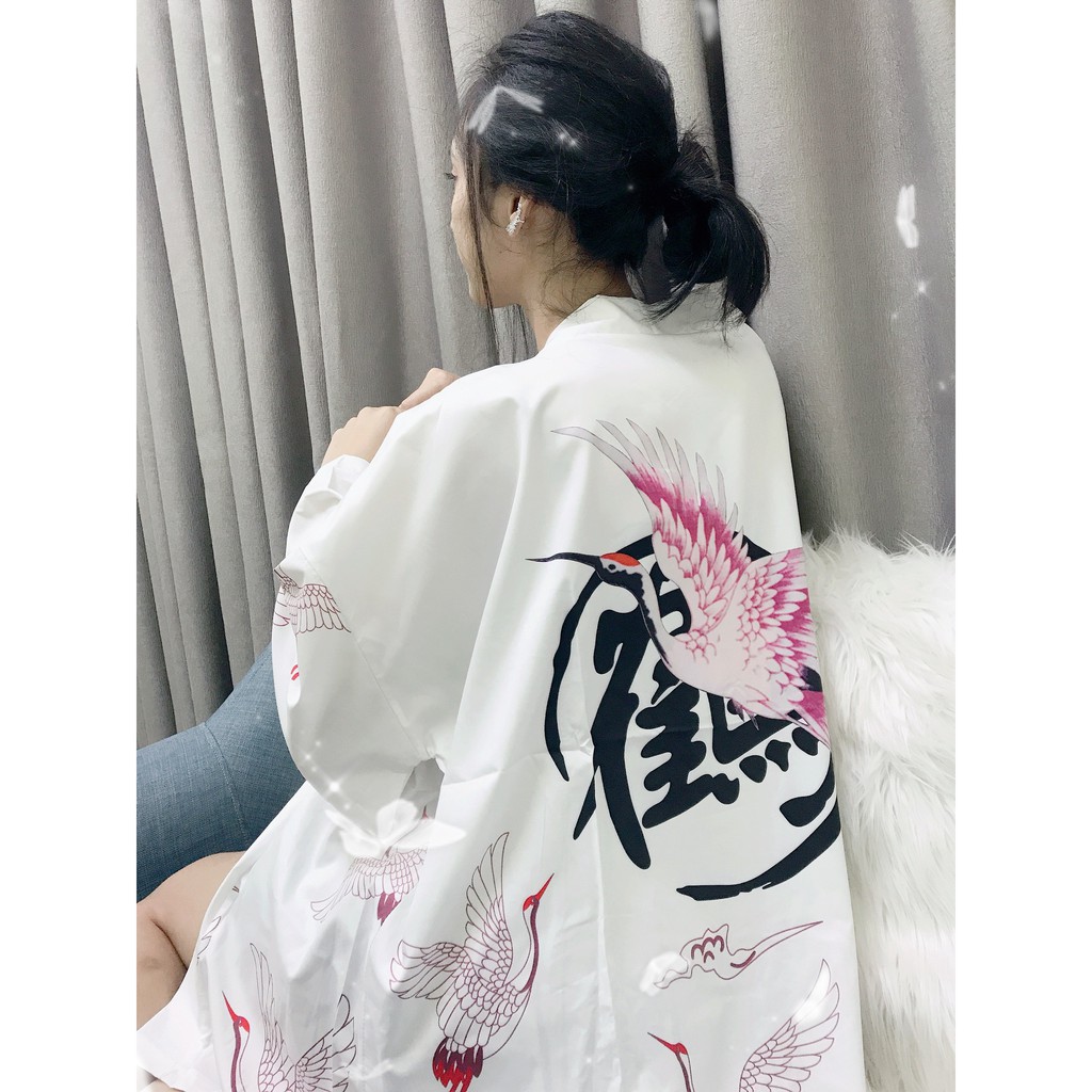 Áo Haori Hạc Trắng Siêu Chất , hàng cao cấp, mã SK32