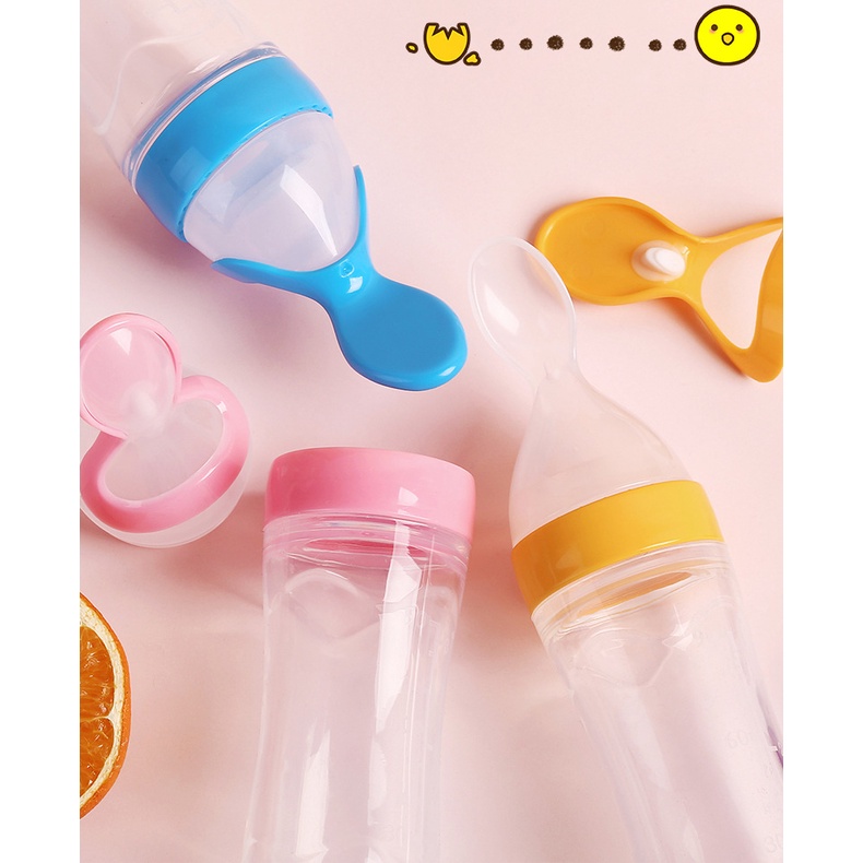 Loại 1 - Bình Thìa Ăn Dặm Silicon An Toàn Cho Bé [Olala Baby]