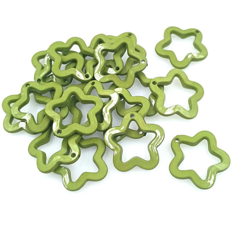 Set 10 Hạt Cườm Acrylic Hình Ngôi Sao Màu Kẹo 30mm Làm Trang Sức Thời Trang DIY