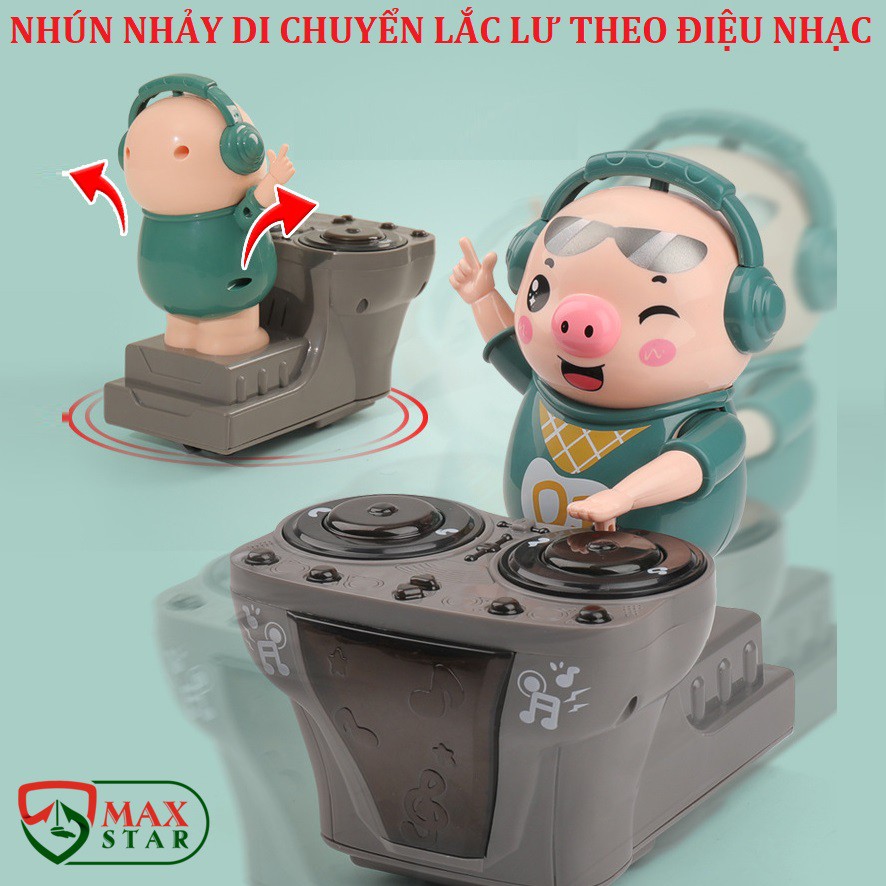 Heo phát nhạc Đồ chơi heo chơi DJ di chuyển nhảy múa phát nhạc đèn nháy dễ thương cho bé ✅