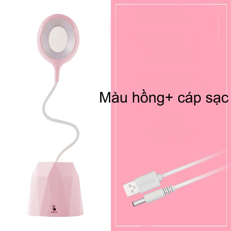 Đèn bàn học sạc tích điện. Bảo hành 3 tháng. Giá để điện thoại. M36011 đèn led đọc sách chống cận cho trẻ.