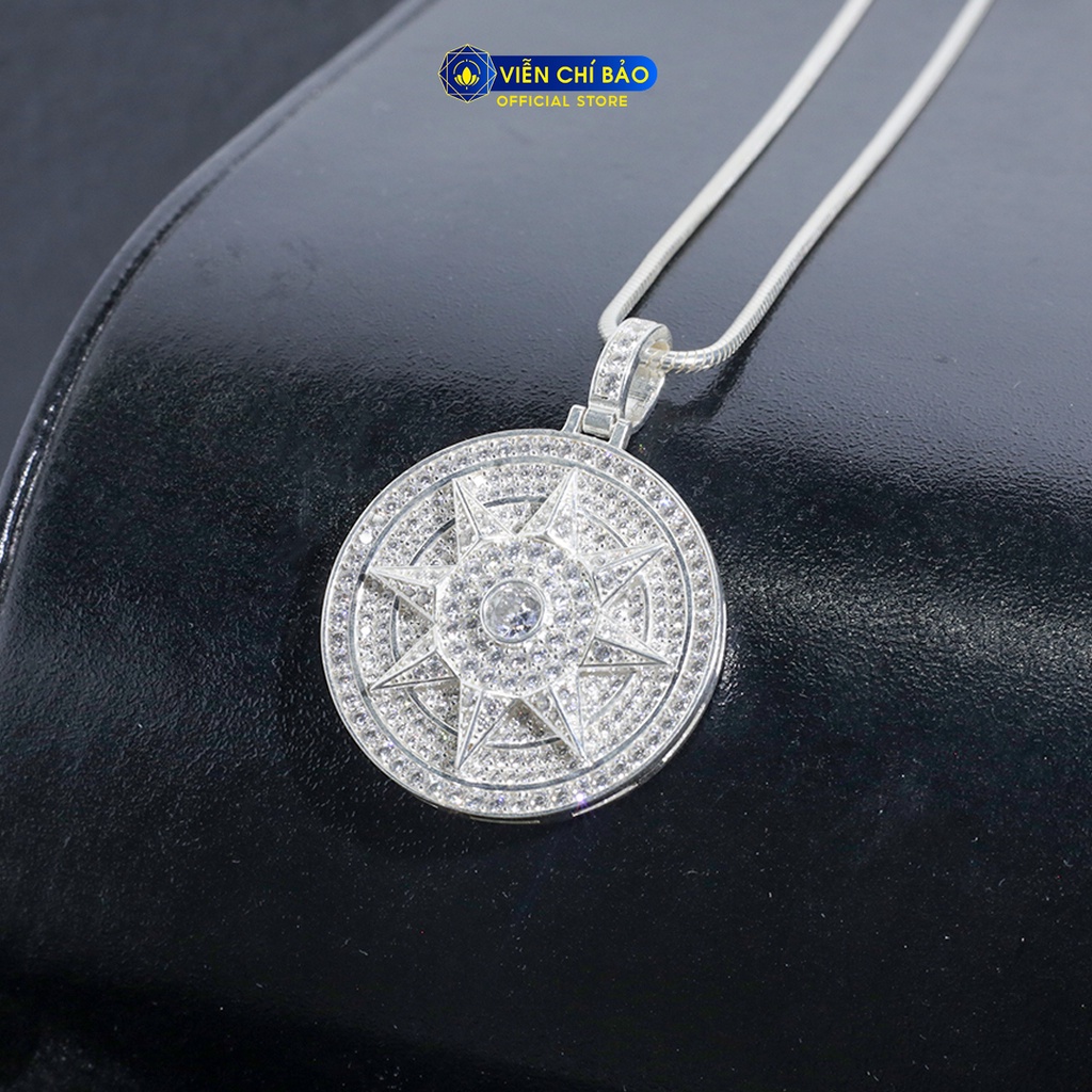 Mặt dây chuyền bạc nam Mặt trời đính đá chất liệu bạc 925 thời trang phụ kiện trang sức Viễn Chí Bảo M300518