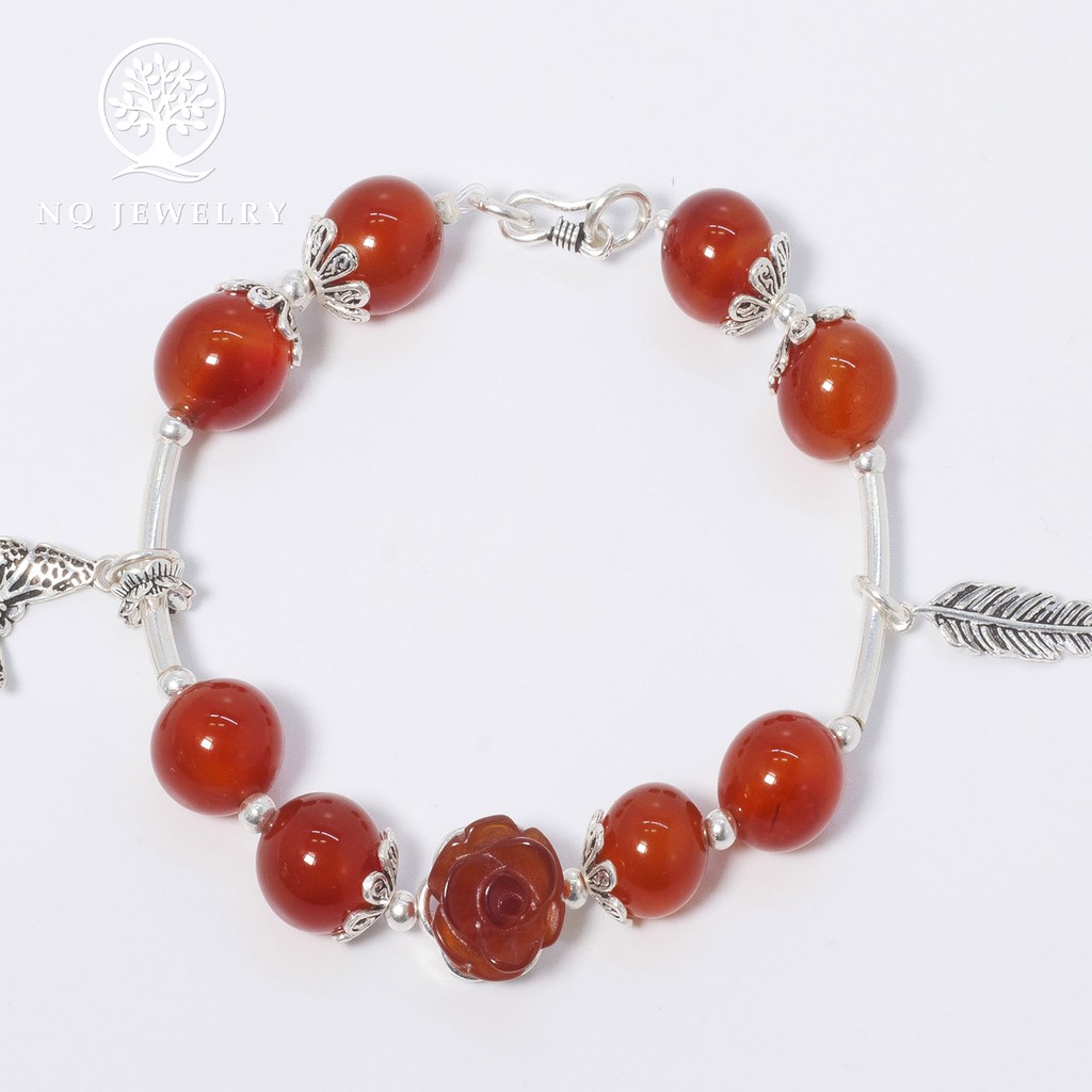 Vòng tay phối charm hoa mẫu đơn - NQ Jewelry