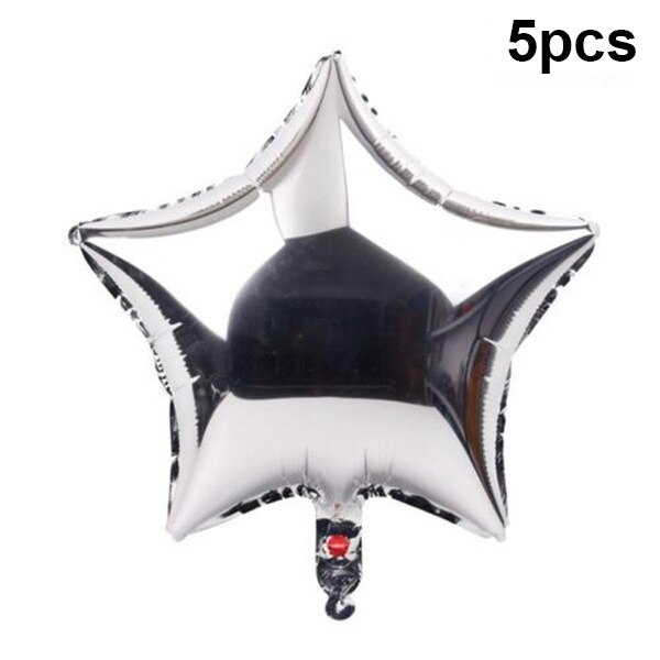 5 Bong bóng lá nhôm hình ngôi sao 18 inch màu vàng/bạc trang trí tiệc
