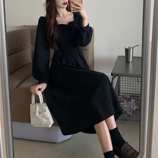 Đầm Tay Dài Nhấn Eo Thời Trang Thanh Lịch Cho Nữ