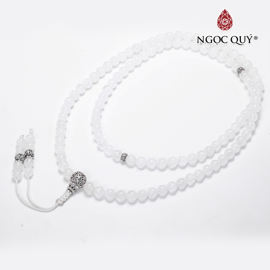 Vòng chuỗi 108 hạt thạch anh ưu linh trắng - Ngọc Quý