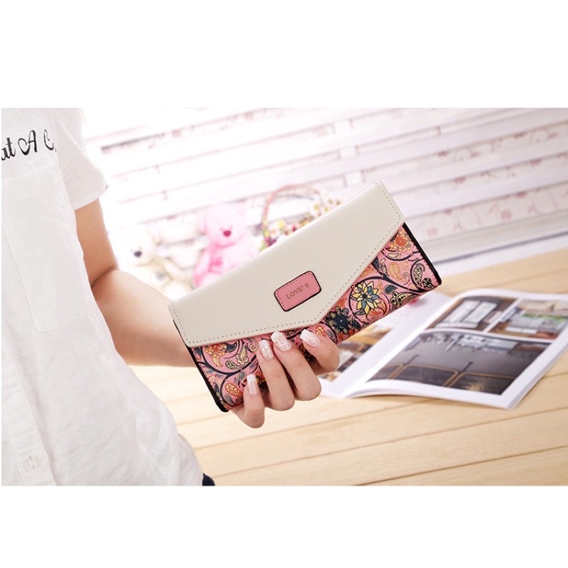 Ví Cầm Tay Dài Nữ Hoa Tiết Cao Cấp Sang Trọng ( mã VDHT88 )