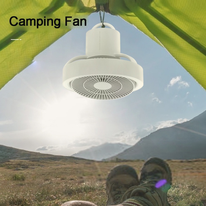 Quạt Cắm Trại Tích Hợp Đèn LED 4000mAh 7 '' 2 Trong 1