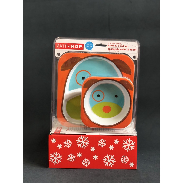 Bộ chén đĩa Skip Hop Zoo Melamine Plate & Bowl Set - Chính hãng nhập Mỹ Skiphop
