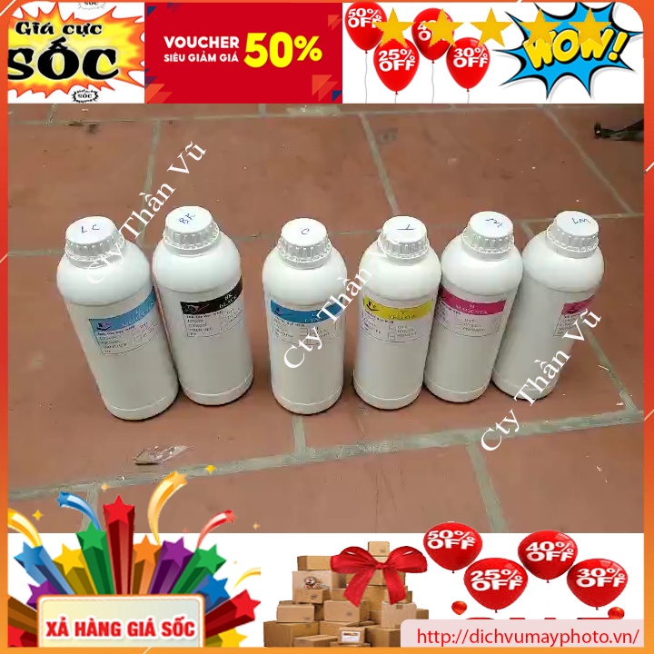 Mực màu 1 lít dye uv dùng cho Epson L1800 L805 L800 1390 1430 803A 804A G4500 hàng chất lượng