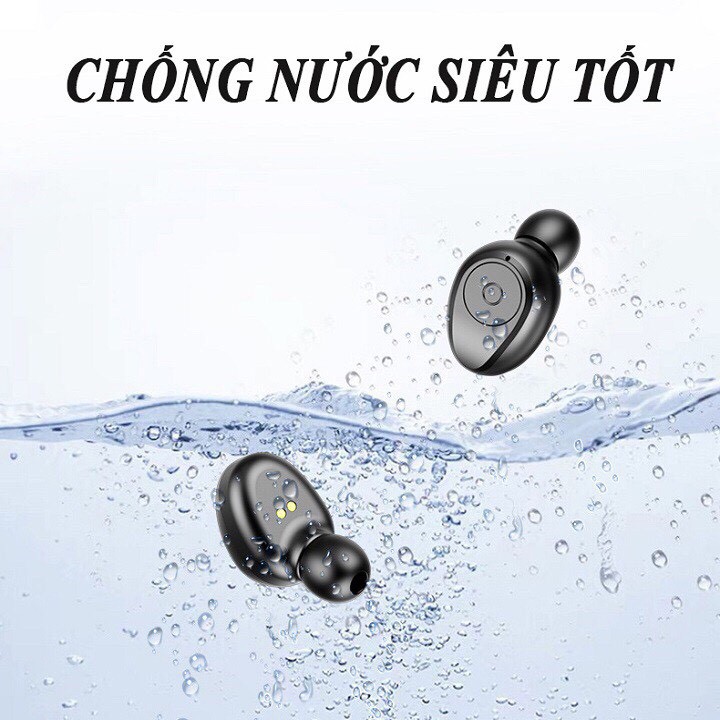 Tai nghe bluetooth không dây Amoi F9 TWS nút cảm ứng, tai phone gaming in ear kèm sạc dự phòng cho iphone ios, samsung