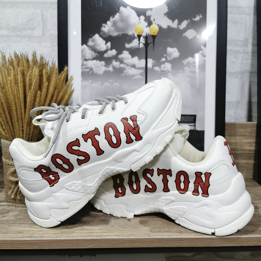 SALE SỐC - TẶNG MÓC KHÓA) Giày Thể Thao Sneaker Nam Nữ MLB Big Ball Chunky Boston Trắng Chữ Boston đỏ CLEVER MAN STORE