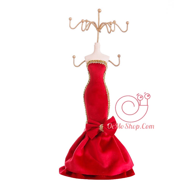 Giá trưng bày trang sức, Kệ trưng bày trang sức búp bê áo cưới thiết kế độc đáo màu đỏ