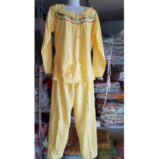 Bộ sau sinh cúc giữa cotton dầy đẹp