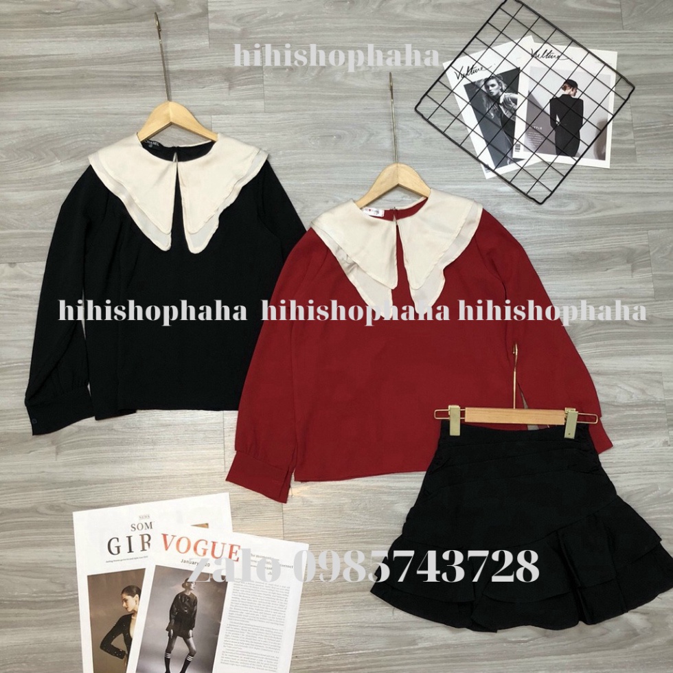 Áo babydoll tiểu thư cổ bèo PN00033 hihishophaha