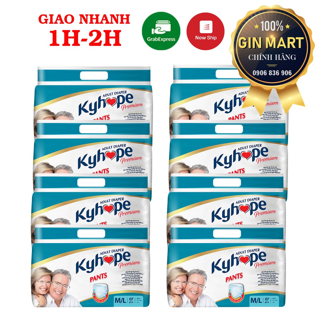 Combo 8 gói tã quần Kyhope M/L gói 7 miếng
